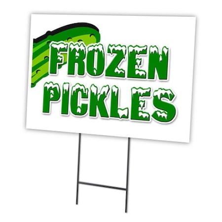 Signmission Frozen Pickles Yard Sign & Stake outdoor plastic coroplast window, C-1824 Frozen Pickles C-1824 Frozen Pickles